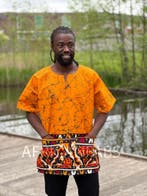 Okergeel Dashiki Shirt / Dashiki Jurk - Afrikaans shirt - Un, Kleding | Heren, Ophalen of Verzenden, Nieuw