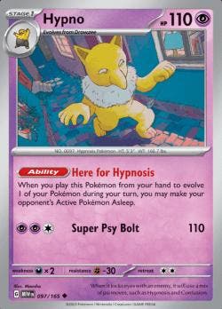 Hypno 097/165 reverse holo pokemon 151, Ophalen of Verzenden, Nieuw, Losse kaart, Foil