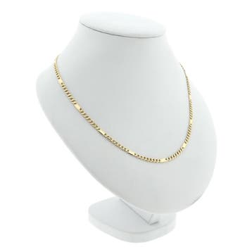 Gouden gesloten Figaro schakelketting, Ophalen of Verzenden, Gebruikt, Goud, Goud