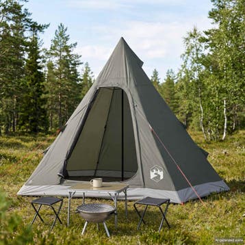 vidaXL Tipi Tent Water-Resistant 3-persoons Legergroen, Verzenden, Nieuw, Tot en met 2