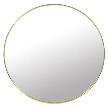 Design Spiegel Metaal Goud 70cm | Laatste Stuk!, Huis en Inrichting, Woonaccessoires | Spiegels, Rond, Nieuw, Ophalen of Verzenden