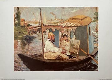 Edouard Manet (1832-1883) - Monet Peignant dans son Bateau -
