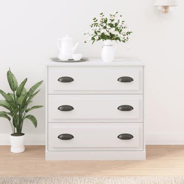 vidaXL Dressoir 70x35,5x67,5 cm bewerkt hout wit, Huis en Inrichting, Verzenden, Nieuw, Overige houtsoorten, Minder dan 50 cm