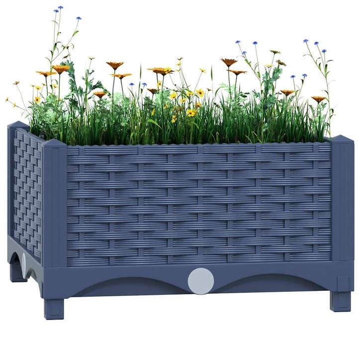 vidaXL Plantenbak verhoogd 40x40x23 cm polypropyleen, Tuin en Terras, Bloembakken en Plantenbakken, Minder dan 60 cm, Nieuw, Kunststof
