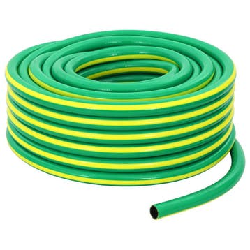 vidaXL Tuinslang 5-Lags Groen en Geel 25 mm PVC, Verzenden, Nieuw