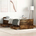 vidaXL Bedframe met hoofd- en voeteneinde gerookt eiken, Eenpersoons, Bruin, Verzenden, Nieuw