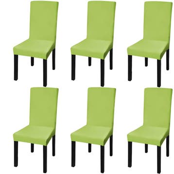 vidaXL Stoelhoezen 6 st stretch recht groen, Verzenden, Nieuw