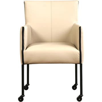 Set van 6 Leren eetkamerstoelen More - Toledo Mastic, Ophalen of Verzenden, Nieuw, Leer