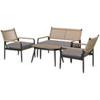 TRUUSK Tuinmeubelset van Polyrattan - Lounge-Set met 2-zits, Verzenden, Nieuw