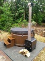 Houtgestookte hottub met houtkachel incl bezorging, Ophalen of Verzenden, Nieuw, Pomp, Vast