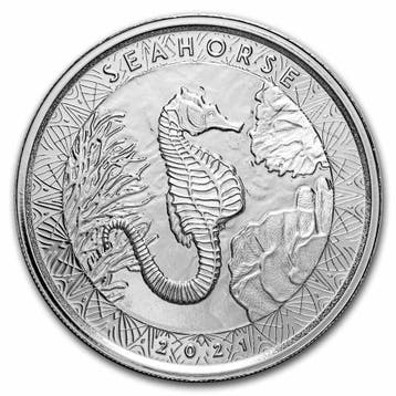 Samoan Seahorse - 1 oz 2021 (15.000 oplage), Verzenden, Losse munt, Zilver