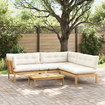 vidaXL 4 Stuk Garden Pallet Sofa Units Massief Acaciahout, Verzenden, Nieuw, 4 zitplaatsen
