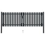 vidaXL Dubbele poort met deur staal 300x75 cm antraciet, Tuin en Terras, Tuinpoorten, Verzenden, Nieuw