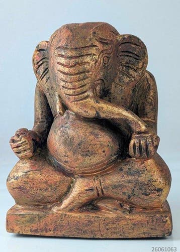standbeeld van Ganesha - Masief hout - Cambodja (Zonder