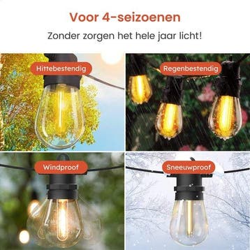 2dekans | Partizzle 15m Waterdicht Lichtsnoer op Zonne, Ophalen of Verzenden, Zo goed als nieuw