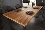 Massief houten eettafel IRON CRAFT 200cm naturel zwarte, Ophalen of Verzenden, Nieuw