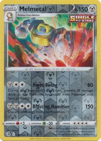 Melmetal 189/264 reverse holo (Fusion Strike), Hobby en Vrije tijd, Verzamelkaartspellen | Pokémon, Losse kaart, Nieuw, Foil, Ophalen of Verzenden