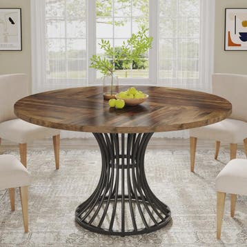 Ronde Eettafel 4-6 Personen - 47-Inch Industriële Farmhouse, Verzenden, Nieuw