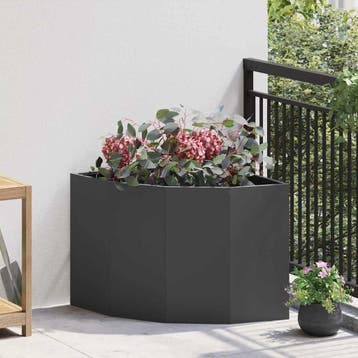 Plantbak Hoek Zwart 60x60cm | Retourdeal 41% Korting, Balkon, Ophalen of Verzenden, Zo goed als nieuw, Metaal