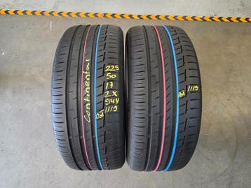 225/50/17 94Y CONTINENTAL ZOMERBANDEN 6MM PROFIEL 2X, Ophalen, Gebruikt, 17 inch, Band(en)