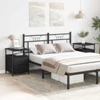 vidaXL Nachtkastje 2 pcs Zwart Eiken 34 x 35,5 x 50 cm, Huis en Inrichting, Slaapkamer | Nachtkastjes, Minder dan 45 cm, Verzenden