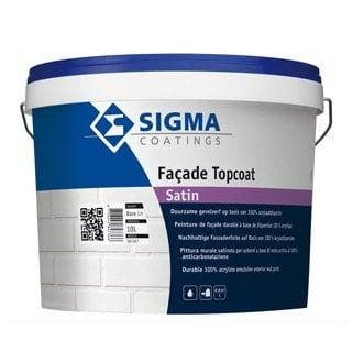 Sigma Facade Topcoat Satin - wit - 1 liter (MUURVERF LATEX), Wit, Nieuw, Ophalen of Verzenden, Verf