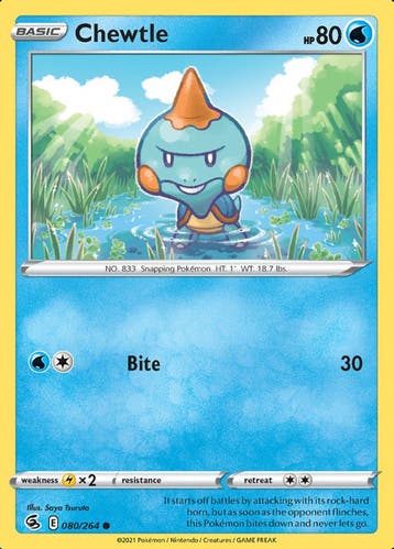 Chewtle 080/264 (Fusion Strike), Ophalen of Verzenden, Nieuw, Losse kaart, Foil