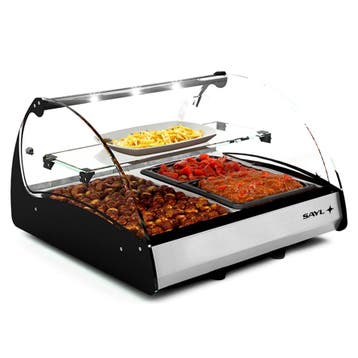 Verwarmde Tapasvitrine | SPLENDID | Zwart/RVS | 2x 1/1 GN |, Verzenden, Nieuw in verpakking