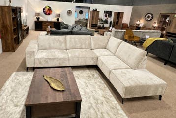 Hoekbank Nieuwegein - hoekbanken - Creme, Nieuw, 150 cm of meer, Stof, 200 tot 250 cm