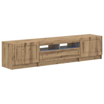 vidaXL 5-delige LED TV-kast Artisanaal eiken Bewerkt hout, Minder dan 50 cm, Verzenden, Nieuw, Minder dan 100 cm