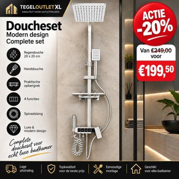 ACTIE -20% | Luxe Witte Regendouche Doucheset | €199,50, Nieuw