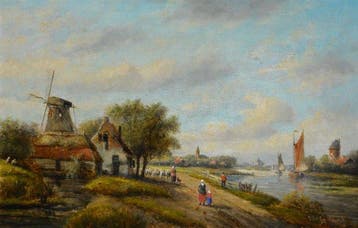 Jacob Jan Coenraad Spöhler (1837-1894) - Rivierlandschap