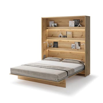 Lenart Bed Concept Verticaal Opklapbed 180x200 - Eikenkleur, Nieuw