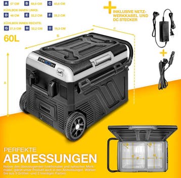 Compressor Koelbox elektrisch - Coolbox - Frigobox - 60L - Z, Caravans en Kamperen, Verzenden, Zo goed als nieuw
