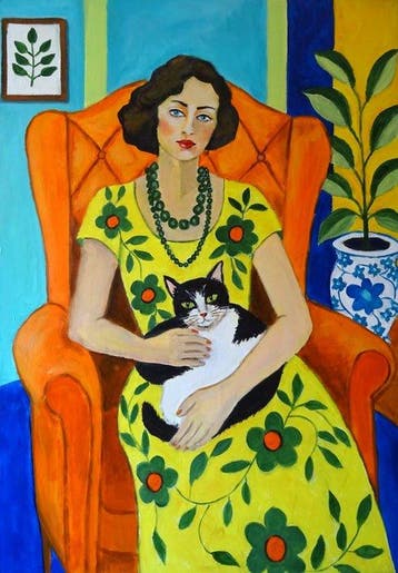 Corina Schroeder - Lady with a cat XL