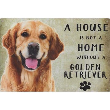 Wandbord - A House Is Not A Home Without A Golden Retriever, Ophalen of Verzenden, Nieuw
