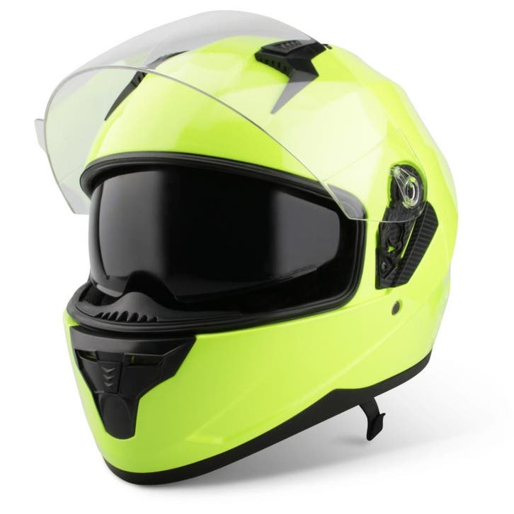 VINZ Kennet - Fluor Geel (Pinlock voorbereid), Motoren, Kleding | Motorhelmen, XL, Integraalhelm, Verzenden