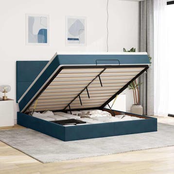 vidaXL Ottoman bed met matrassen 180x200cm fluweel, Eenpersoons, Nieuw, 80 cm, 200 cm