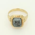 Ring - 14 karaat Geel goud - Hematiet., Nieuw