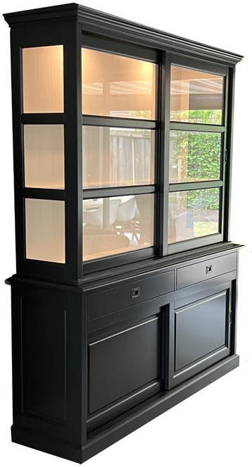 Buffetkast zwart Putten 180 x 220cm led verlichting, Ophalen of Verzenden, Nieuw