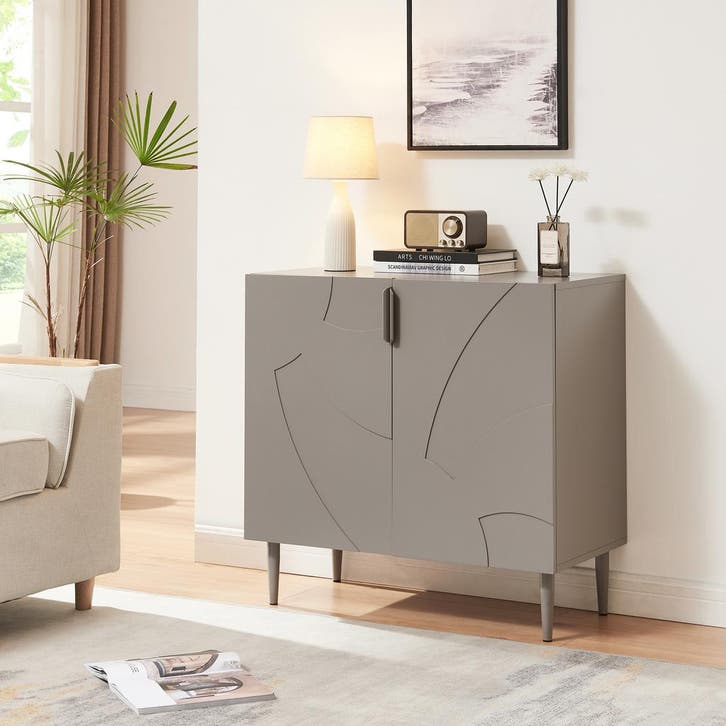 Commode Starvili dressoir 75x76x38 cm grijs [en.casa], Huis en Inrichting, Kasten | Dressoirs, Verzenden