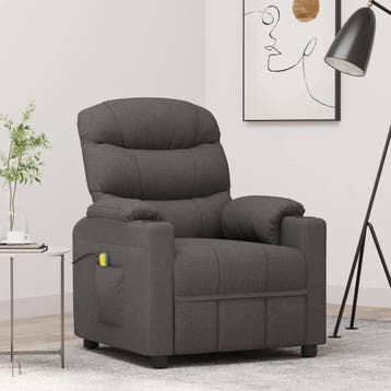 vidaXL Massagestoel stof donkergrijs, Verzenden, Nieuw