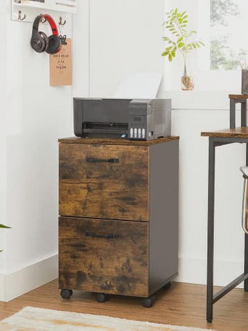 VASAGLE Archiefkast op Wielen met 2 Lades - Stijlvolle Kanto, Verzenden, Nieuw