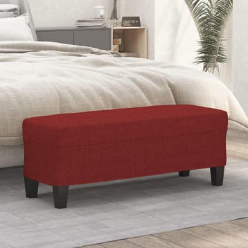 vidaXL Bankje 100x35x41 cm stof wijnrood, Verzenden, Nieuw, Stof, Minder dan 150 cm