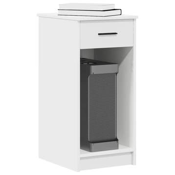 vidaXL Computertorenstandaard met lade 35x45x77 cm wit, Verzenden, Nieuw