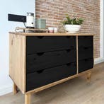 vidaXL Ladenkast OTTA Zwart 111 x 43 x 73,5 cm Massief, Verzenden, Nieuw