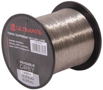 Ultimate Topix nylon invisible grey 1200m 0,33mm 6,35kg, Verzenden, Nieuw, Overige typen