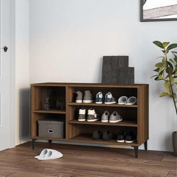 vidaXL Schoenenkast 102x36x60 cm bewerkt hout bruin, Verzenden, Nieuw