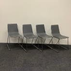 complete set van 4 stuks Johanson Speed stoelen, antraciet, Ophalen of Verzenden, Gebruikt, Zwart, Leer