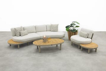 Mira organische platform loungeset + loungestoel -, Verzenden, Nieuw, Hout, Loungeset
